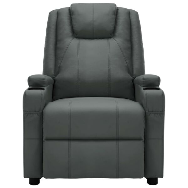 vidaXL Massage Chair Grey Faux Leather