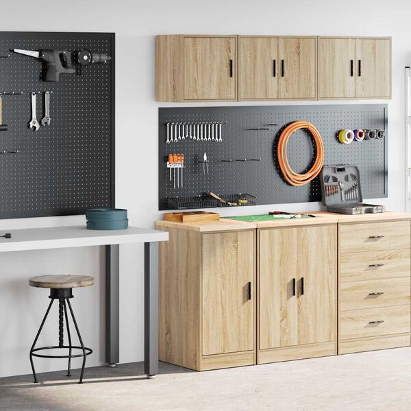 vidaXL Garage Cabinets 2 pcs Sonoma Oak Engineered Wood