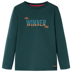Kids' T-shirt with Long Sleeves Dark Green 104