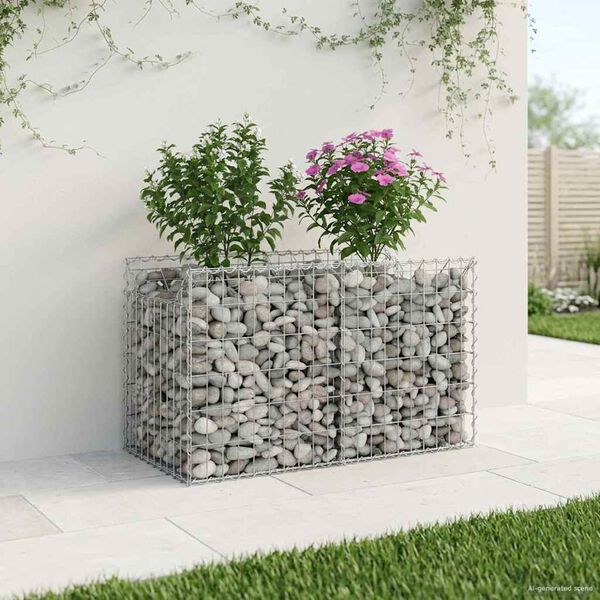 vidaXL Gabion Raised Bed Silver 100 x 50 x 60 cm Galvanised Steel