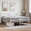 vidaXL Metal Bed Frame without Mattress with Footboard White 120x200cm