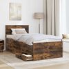 vidaXL Daybed Manual Smoked Oak and Black 90 x 200 cm Engineered Wood