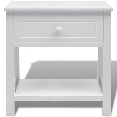 vidaXL Bedside Cabinet Wood White