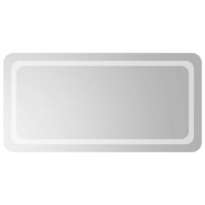 vidaXL LED Bathroom Mirror Transparent 100 x 50 cm Tempered Glass