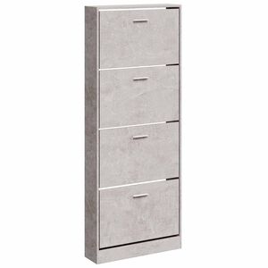 vidaXL Shoe Cabinet Concrete Grey 59x17x150 cm Engineered Wood