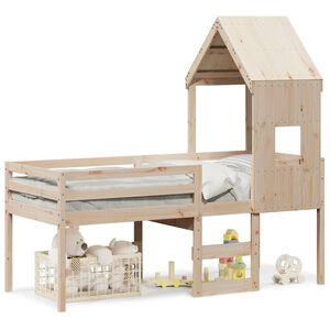 vidaXL High Sleeper Bed without Mattress 80x200 cm Solid Wood Pine