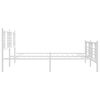 vidaXL Metal Bed Frame without Mattress with Footboard White 180x200cm