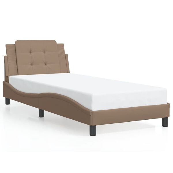 vidaXL Bed Frame without Mattress "Zadar" Cappuccino 90x190 cm Single Faux Leather