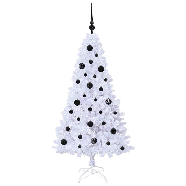 vidaXL Artificial Christmas Tree with Stand White 150 cm PVC and Steel
