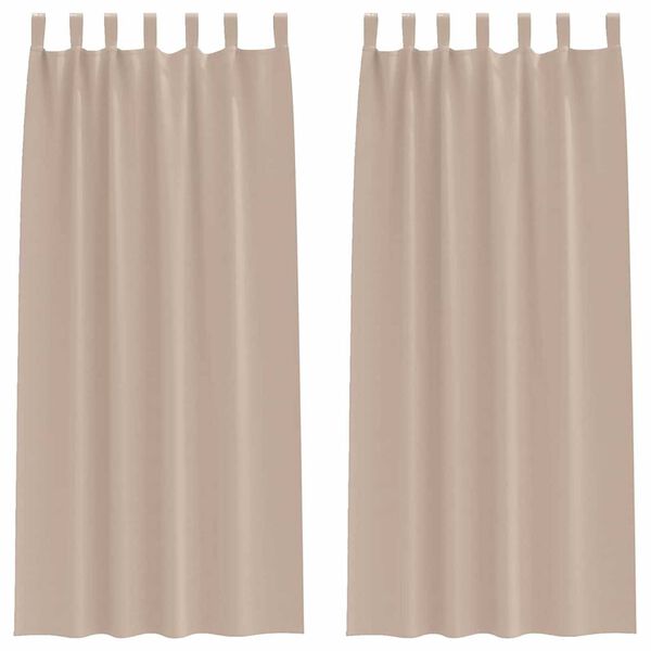 vidaXL Blackout Curtains with Rings 2 pcs Taupe 225 x 140 cm Polyester