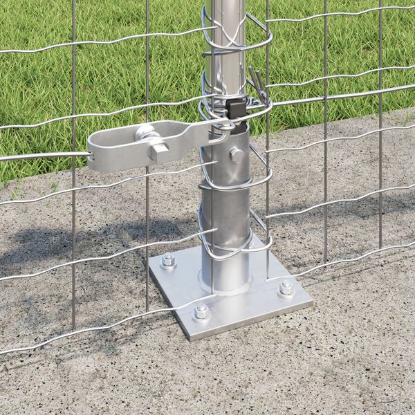 vidaXL Fence with Post Silver 0.4 x 25 m Steel