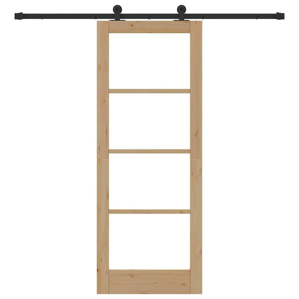 vidaXL Sliding Door ORKDAL Natural and Black 78 x 202 cm