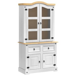 vidaXL Sideboard CORONA White 100 x 48.5 x 179 cm Solid Pine Wood