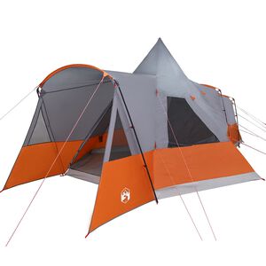 vidaXL Teepee Tent 8-Person Grey and Orange 720 x 465 x 295 cm