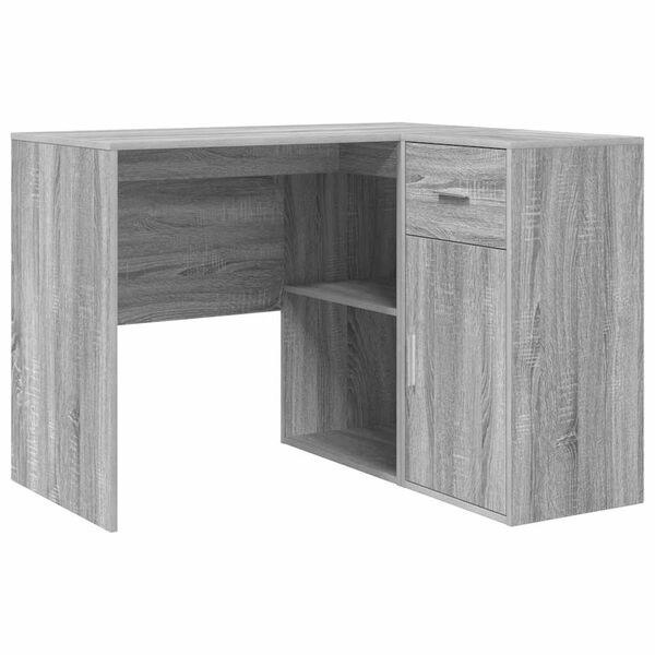 vidaXL Corner Desk with Drawer Grey Sonoma 102 x 88 x 75 cm
