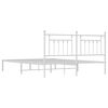 vidaXL Metal Bed Frame without Mattress with Headboard White 180x200cm