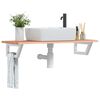 vidaXL Basin Shelf Wall Mounted Steel and Solid Wood Oak
