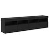 vidaXL TV Wall Cabinets 2 pcs Black Oak Engineered Wood