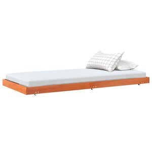 vidaXL Bed Frame Wax Brown 90 x 200 cm Solid Pine Wood