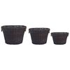 vidaXL 3 Piece Stackable Firewood Basket Set Dark Brown Willow