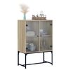 vidaXL Side Cabinet with Glass Doors Sonoma Oak 69x37x100 cm