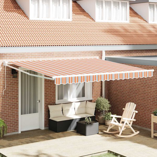 vidaXL Retractable Awning Multicolour 400 x 300 cm Polyester