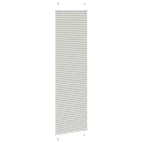 vidaXL Pleated Blind Light Grey 65x200 cm Fabric Width 64.4 cm Polyester