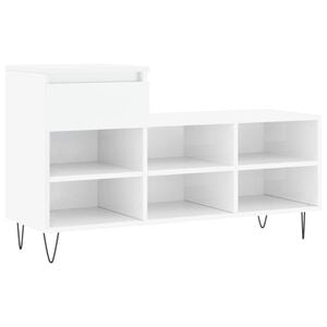 vidaXL Shoe Cabinet High Gloss White 102x36x60 cm Engineered Wood