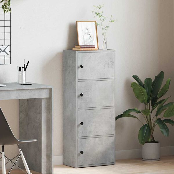 vidaXL Bookcase Concrete Grey 40x24x102 cm Engineered Wood