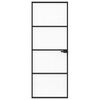 vidaXL Interior Door Black 76x201,5 cm Tempered Glass & Aluminium Slim