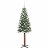 vidaXL Slim Christmas Tree Green 180 cm PVC and Solid Pine wood
