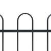 vidaXL Garden Fence with Hoop Top Steel 537x150 cm Black