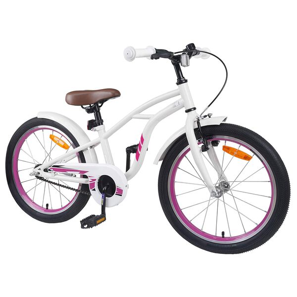 vidaXL Kids Bike 22'' for 7-12 Years Old White
