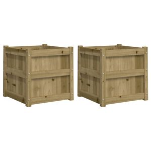 vidaXL Garden Planters 2 pcs Impregnated Wood Pine