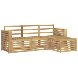 vidaXL Outdoor Sofa Set 4 pcs White Solid Acacia Wood