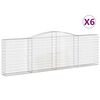 vidaXL Arched Gabion Baskets 6 pcs 400x30x120/140 cm Galvanised Iron