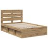 vidaXL Bed Frame Artisian Oak 135 x 190 cm Solid Pine Wood