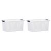 vidaXL Storage Boxes with Lids 2 pcs Transparent 14 L