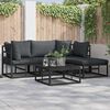 vidaXL Garden Sofa Set with Cushion 4 pcs Black Aluminium
