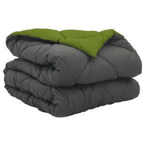 vidaXL Full Year Duvet Green and Anthracite 200 x 135 cm Microfiber