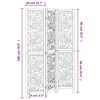 vidaXL Room Divider 3 Panels White Solid Wood Paulownia