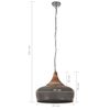 vidaXL Industrial Hanging Lamp Grey Iron & Solid Wood 45 cm E27