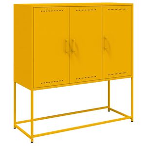 vidaXL Highboard Mustard Yellow 100.5x39x107 cm Steel