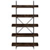 vidaXL Bookcase 5-Tier Smoked Oak 100x33x180.5 cm Engineered Wood