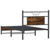vidaXL Bed Frame without Mattress Smoked Oak 75x190 cm Small Single Engineered Wood