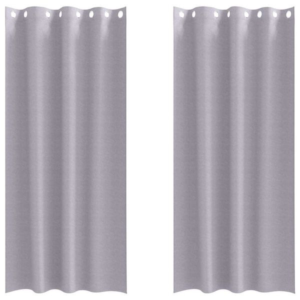 vidaXL Blackout Curtains with Rings 2 pcs Metal Grey 225 x 140 cm
