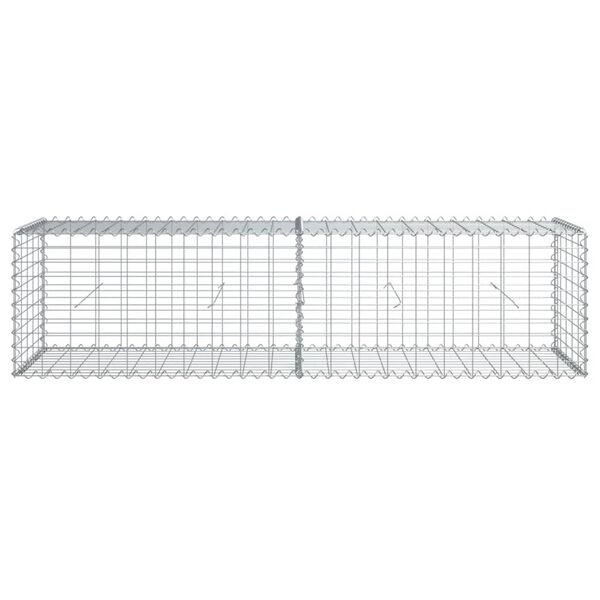 vidaXL Gabion Basket with Cover 200x50x50 cm Galvanised Iron