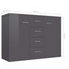 vidaXL Sideboard High Gloss Grey 88x30x65 cm Engineered Wood