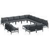 vidaXL Garden Sofa Set with Cushion 14 pcs Black Steel
