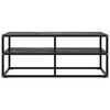 vidaXL TV Cabinet Black with Black Marble Glass 100x40x40 cm
